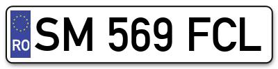 Placuta inmatriculare numar auto  SM-569-FCL, SM 569 FCL, SM569FCL