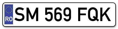 Placuta inmatriculare numar auto  SM-569-FQK, SM 569 FQK, SM569FQK