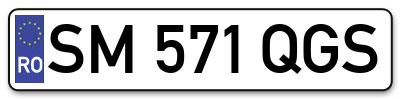 Placuta inmatriculare numar auto  SM-571-QGS, SM 571 QGS, SM571QGS
