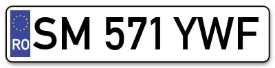 Placuta inmatriculare numar auto  SM-571-YWF, SM 571 YWF, SM571YWF