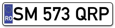 Placuta inmatriculare numar auto  SM-573-QRP, SM 573 QRP, SM573QRP
