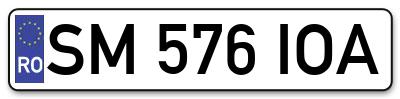 Placuta inmatriculare numar auto  SM-576-IOA, SM 576 IOA, SM576IOA