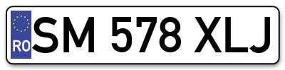 Placuta inmatriculare numar auto  SM-578-XLJ, SM 578 XLJ, SM578XLJ