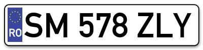 Placuta inmatriculare numar auto  SM-578-ZLY, SM 578 ZLY, SM578ZLY