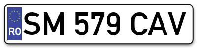 Placuta inmatriculare numar auto  SM-579-CAV, SM 579 CAV, SM579CAV