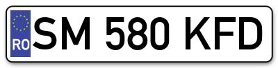 Placuta inmatriculare numar auto  SM-580-KFD, SM 580 KFD, SM580KFD