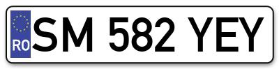 Placuta inmatriculare numar auto  SM-582-YEY, SM 582 YEY, SM582YEY