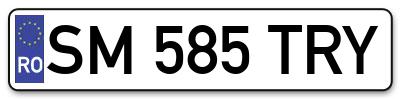 Placuta inmatriculare numar auto  SM-585-TRY, SM 585 TRY, SM585TRY
