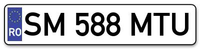 Placuta inmatriculare numar auto  SM-588-MTU, SM 588 MTU, SM588MTU