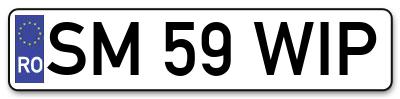 Placuta inmatriculare numar auto  SM-59-WIP, SM 59 WIP, SM59WIP