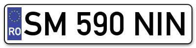 Placuta inmatriculare numar auto  SM-590-NIN, SM 590 NIN, SM590NIN