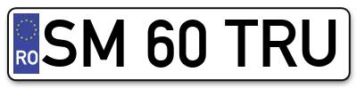 Placuta inmatriculare numar auto  SM-60-TRU, SM 60 TRU, SM60TRU