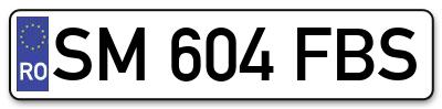 Placuta inmatriculare numar auto  SM-604-FBS, SM 604 FBS, SM604FBS
