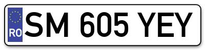 Placuta inmatriculare numar auto  SM-605-YEY, SM 605 YEY, SM605YEY