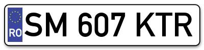 Placuta inmatriculare numar auto  SM-607-KTR, SM 607 KTR, SM607KTR