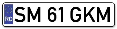Placuta inmatriculare numar auto  SM-61-GKM, SM 61 GKM, SM61GKM