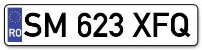 Placuta inmatriculare numar auto  SM-623-XFQ, SM 623 XFQ, SM623XFQ
