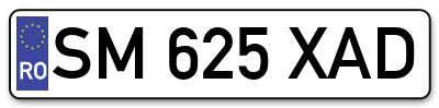 Placuta inmatriculare numar auto  SM-625-XAD, SM 625 XAD, SM625XAD