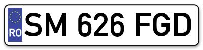 Placuta inmatriculare numar auto  SM-626-FGD, SM 626 FGD, SM626FGD