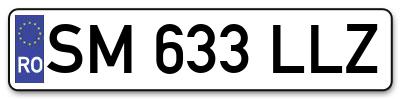 Placuta inmatriculare numar auto  SM-633-LLZ, SM 633 LLZ, SM633LLZ