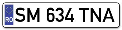 Placuta inmatriculare numar auto  SM-634-TNA, SM 634 TNA, SM634TNA