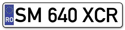 Placuta inmatriculare numar auto  SM-640-XCR, SM 640 XCR, SM640XCR