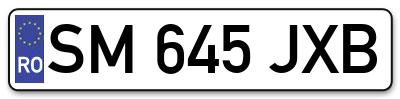 Placuta inmatriculare numar auto  SM-645-JXB, SM 645 JXB, SM645JXB
