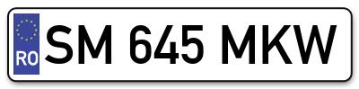 Placuta inmatriculare numar auto  SM-645-MKW, SM 645 MKW, SM645MKW