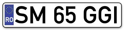 Placuta inmatriculare numar auto  SM-65-GGI, SM 65 GGI, SM65GGI