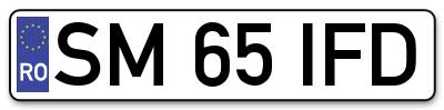Placuta inmatriculare numar auto  SM-65-IFD, SM 65 IFD, SM65IFD