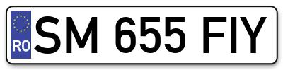Placuta inmatriculare numar auto  SM-655-FIY, SM 655 FIY, SM655FIY