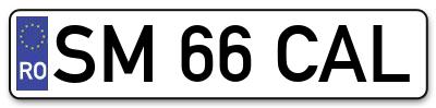 Placuta inmatriculare numar auto  SM-66-CAL, SM 66 CAL, SM66CAL