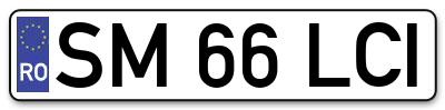 Placuta inmatriculare numar auto  SM-66-LCI, SM 66 LCI, SM66LCI