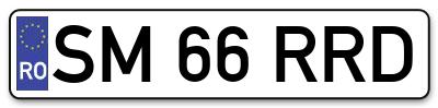 Placuta inmatriculare numar auto  SM-66-RRD, SM 66 RRD, SM66RRD
