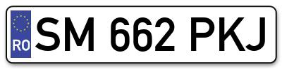 Placuta inmatriculare numar auto  SM-662-PKJ, SM 662 PKJ, SM662PKJ
