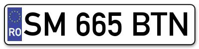 Placuta inmatriculare numar auto  SM-665-BTN, SM 665 BTN, SM665BTN