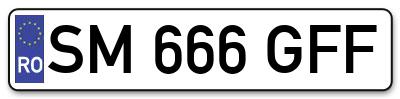 Placuta inmatriculare numar auto  SM-666-GFF, SM 666 GFF, SM666GFF
