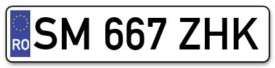 Placuta inmatriculare numar auto  SM-667-ZHK, SM 667 ZHK, SM667ZHK