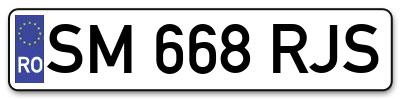 Placuta inmatriculare numar auto  SM-668-RJS, SM 668 RJS, SM668RJS