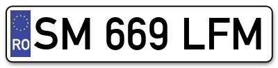 Placuta inmatriculare numar auto  SM-669-LFM, SM 669 LFM, SM669LFM