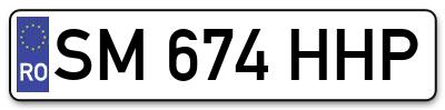 Placuta inmatriculare numar auto  SM-674-HHP, SM 674 HHP, SM674HHP