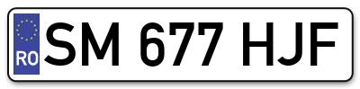 Placuta inmatriculare numar auto  SM-677-HJF, SM 677 HJF, SM677HJF