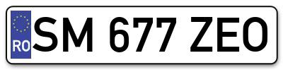 Placuta inmatriculare numar auto  SM-677-ZEO, SM 677 ZEO, SM677ZEO