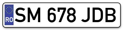 Placuta inmatriculare numar auto  SM-678-JDB, SM 678 JDB, SM678JDB