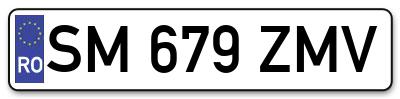 Placuta inmatriculare numar auto  SM-679-ZMV, SM 679 ZMV, SM679ZMV