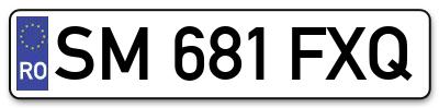 Placuta inmatriculare numar auto  SM-681-FXQ, SM 681 FXQ, SM681FXQ