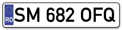 Placuta inmatriculare numar auto  SM-682-OFQ, SM 682 OFQ, SM682OFQ