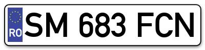 Placuta inmatriculare numar auto  SM-683-FCN, SM 683 FCN, SM683FCN