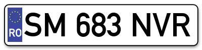 Placuta inmatriculare numar auto  SM-683-NVR, SM 683 NVR, SM683NVR