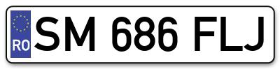 Placuta inmatriculare numar auto  SM-686-FLJ, SM 686 FLJ, SM686FLJ